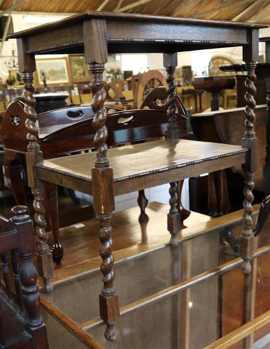 Oak two tier table